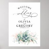 Succulents Mariage de verdure affiche de bienvenue (Devant)
