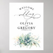 Succulents Mariage de verdure affiche de bienvenue (Devant)