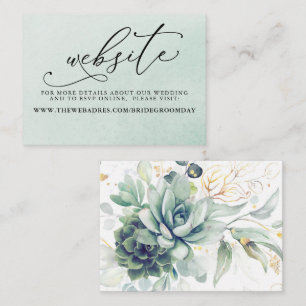 Succulents Mariage de verdure Carte de site Web