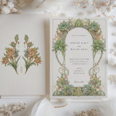 Succulents Nouveau Wedding Kaart