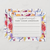 Succulents Partager une carte d'assiduité funérair (Devant / Derrière)