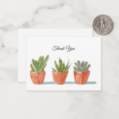 Succulents Plantes Poted Merci Cartes (Devant/Arrière en situation)