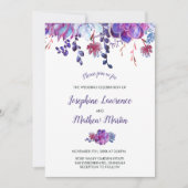 Succulents pourpres et Faire-part de mariage de fe (Devant)