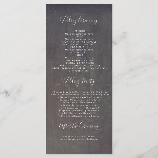 Succulents Programmes de mariage rustique (Dos)