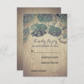 Succulents Rustic Wedding RSVP Kaarten (Voorkant / Achterkant)