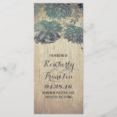 Succulents Rustic Wood Wedding Programmes (Devant)