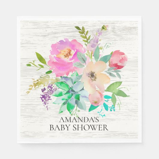 Succulents rustiques et serviettes en papier de do (Devant)