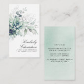 Succulents Silver Greenery Elegant Boho Foliage Visitekaartje (Voorkant / Achterkant)