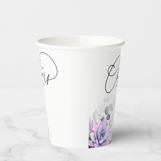 Succulents Silver Greenery laat de elegante modern Papieren Bekers (Links)