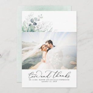 Succulents Silver Greenery Wedding Bedankt