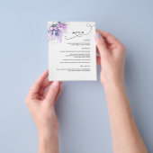 Succulents Silver Greenery Wedding Menu (Hand)