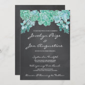 Succulents sur Faire-part de mariage de tableau de (Devant / Derrière)
