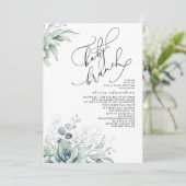 Succulents verdure Brunch Baby shower Invitation (Debout devant)
