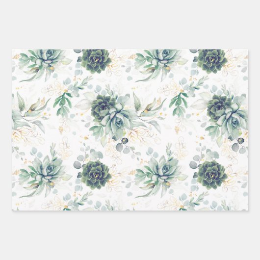 Succulents Verdure et or Eucalyptus Feuille (Devant 3)