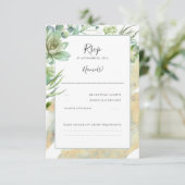 Succulents Verdure Or Mariage moderne RSVP (Debout devant)