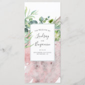 Succulents Verdure Rose Gold Wedding Programmes (Devant)