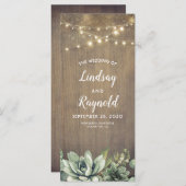 Succulents Verdure Rustique Mariage Programmes (Devant / Derrière)