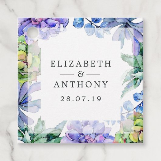 Succulents Wedding Bedankjes Labels (Voorkant)