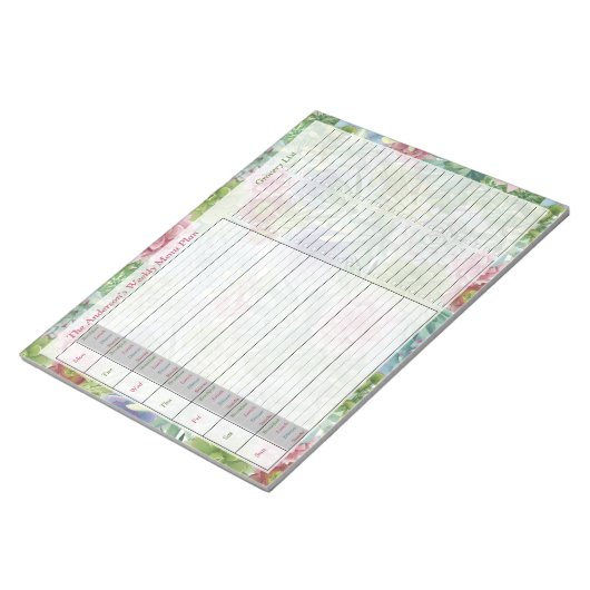 Succulents Weekly Personalized Notitieblok Menu Pl (Schuin)