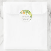 SUCCULT CACTUS FLORAL WATERVERF ENVELOPE SEAL RONDE STICKER (Tas)