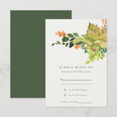 SUCCULT CACTUS ORANJE FLORALE WATERVERF RSVP (Voorkant / Achterkant)