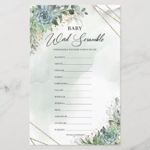 Succulte eucalyptus gold Baby Word Scramble