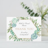 Succulte Geometrische Lijst Weddenschap Hartelijk  Bedankkaart (Staand voorkant)