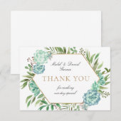 Succulte Geometrische Lijst Weddenschap Hartelijk  Bedankkaart (Voorkant / Achterkant)