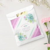 Succulte groene roze waterverf aangepaste bruiloft bedankzakje (Gezegeld)