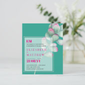 Succulte Roze Blush Mint Green Budget Wedding (Staand voorkant)