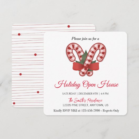 Sucette de Noël, Carte de vœux de fêtes de magie d (Devant / Derrière)