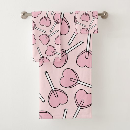 Sucettes roses, sucettes en forme de cœur, motif d (En situation)