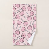 Sucettes roses, sucettes en forme de cœur, motif d (Serviette à main)