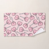 Sucettes roses, sucettes en forme de cœur, motif d (Serviette à main)