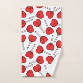 Sucettes rouges, sucettes en forme de cœur, motif  (Serviette à main)