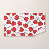 Sucettes rouges, sucettes en forme de cœur, motif  (Serviette à main)