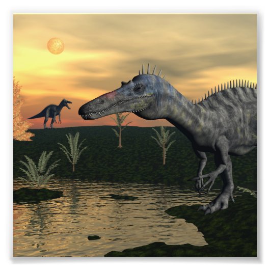 Suchomimus dinosaurussen - 3D rendering Foto Afdruk (Voorkant)