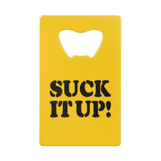 SUCK HET! KREDIETKAART FLESSENOPENER (Voorkant)