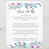 Suck het op. Baby shower spel. Paarse bloem (Voorkant / Achterkant)