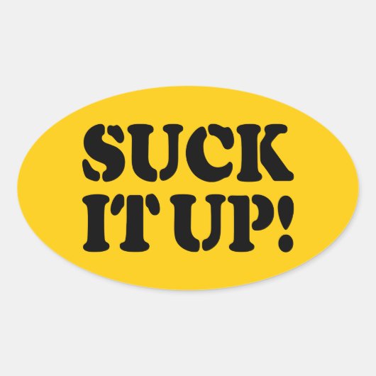 SUCK HET! OVALE STICKER (Voorkant)