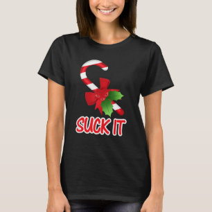 Suck it Candy Cane Girl Kerstmis Lollipop Lover C T-shirt