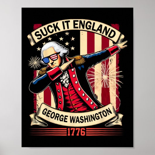 Suck It Engeland Shirt USA Vlag 4 juli Patriot Poster (Voorkant)