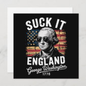Suck It England, 4 juli George Washington 1776 Kaart (Voorkant / Achterkant)
