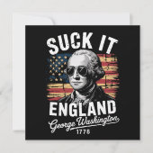 Suck It England, 4 juli George Washington 1776 Kaart (Voorkant)