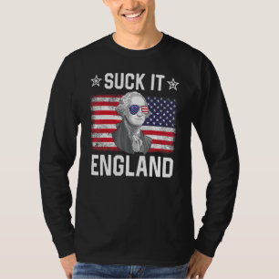 Suck it England George Washington 1776 4 juli T-shirt