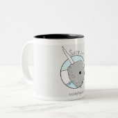 "Suck it" Narwhal-Mok Tweekleurige Koffiemok (Voorkant links)