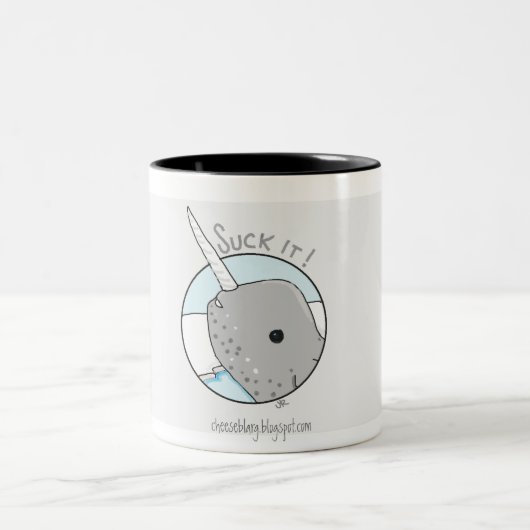 "Suck it" Narwhal-Mok Tweekleurige Koffiemok (Center)