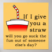 Suck The Fun Out Funny Poster (Devant)