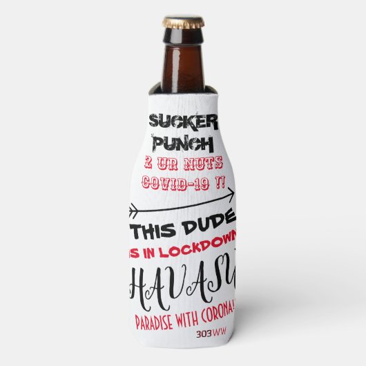 SUCKER PUNCH 2 UR NUTS COVID-19, HAVASU PARADISE FLESJESKOELER (Fles Voorkant)