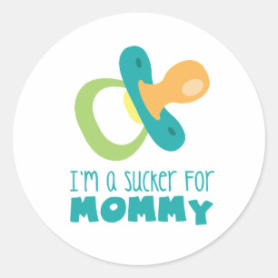 Sucker voor mama ronde sticker